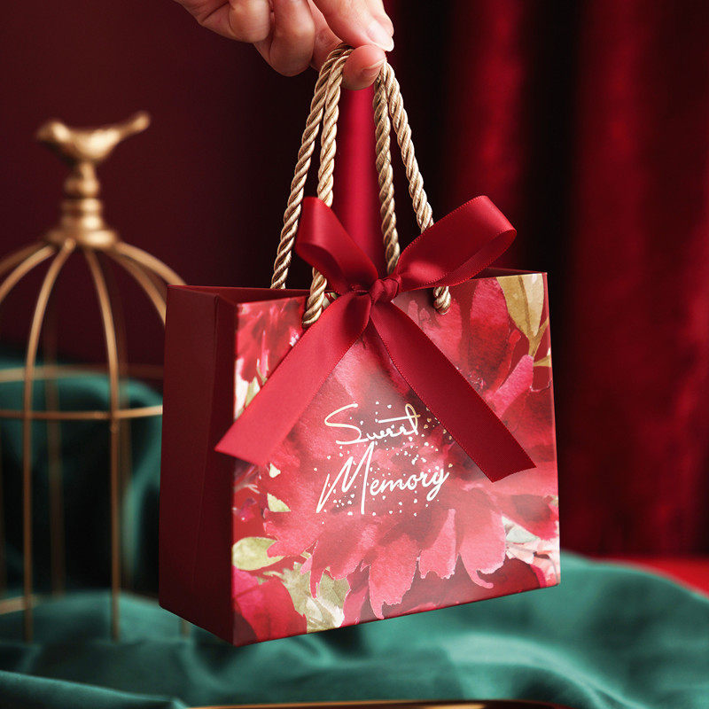 Chenjue happy flower wedding candy gift bag wedding gift bag creative wedding candy box portable wedding candy bag sugar bag