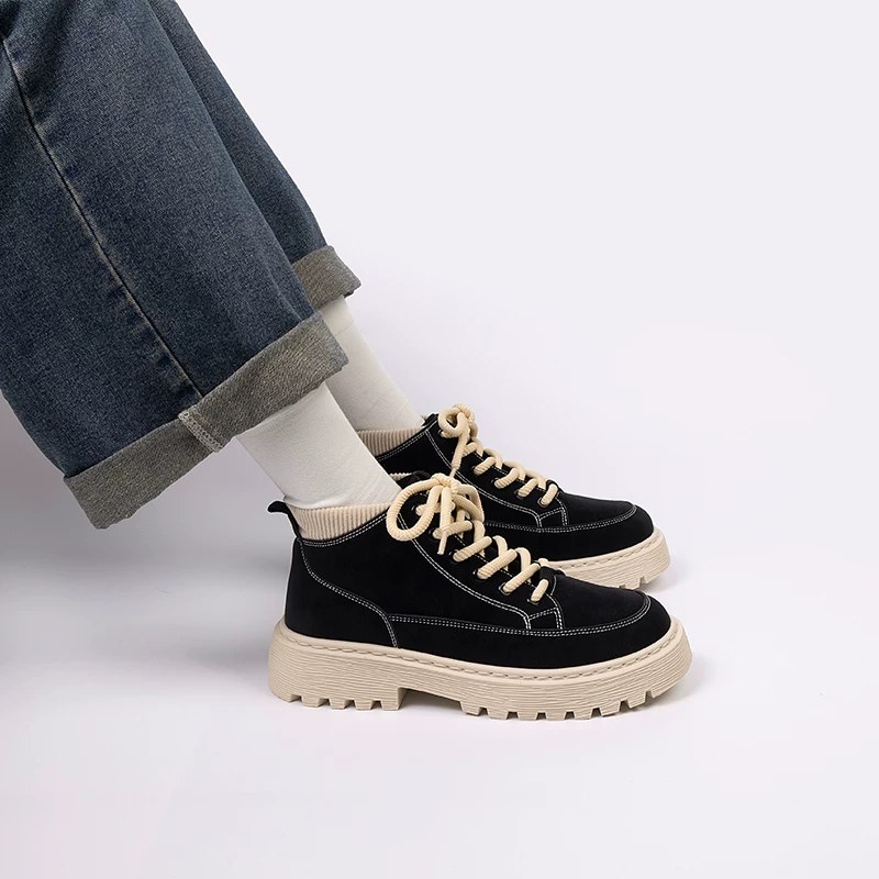 环球 Martens, black retro boots English style, British style