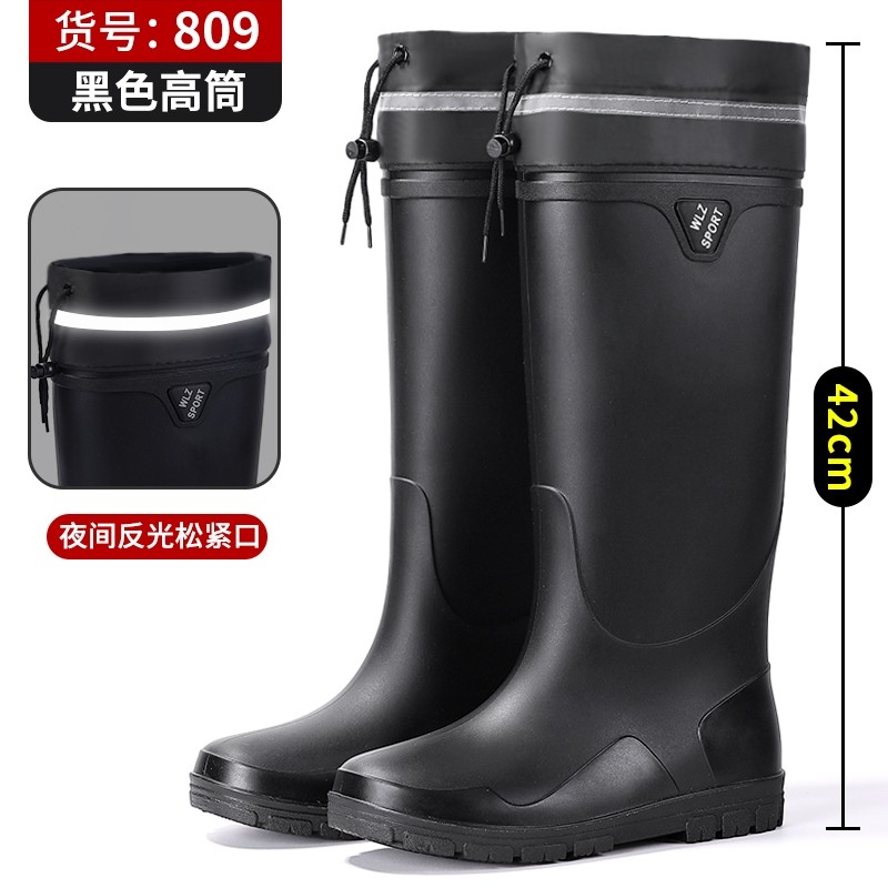 Новые водонепроницаемые непромокаемые ботинки beam mouth rain boots для мужчин - специальная рабочая одежда для райдеров, нескользящие непромокаемые ботинки для сохранения тепла и модная водонепроницаемая обувь на средней глубине