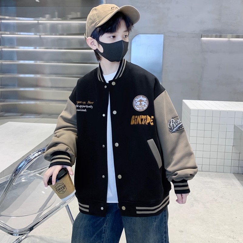Children's Clothing Boys' Autumn Baseball Jacket Spring and Autumn 2026 New Style Padded Autumn Boys' Clothing Trendy Children's Clothing Boys' Autumn Baseball Jacket Spring and Autumn 2026 New Style Padded Autumn Boys' Clothing Trendy