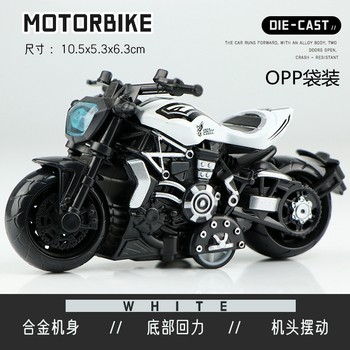 摩托车玩具男孩仿真合金机车模型赛车儿童回力玩具车小汽车礼物