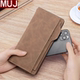 Muji MUJ men's long wallet 2025 new zipper wallet card bag integrated clutch bag ID large capacity