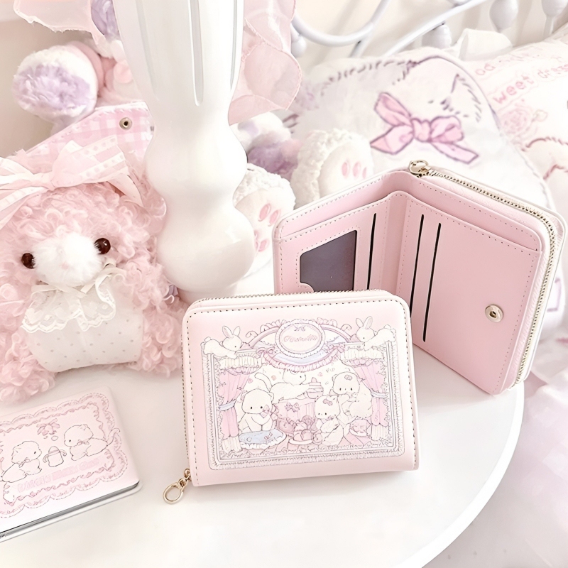 Cartoon Original Design Ballet Rabbit Bear Coin Purse Cute Waterproof Anti-Degaussing Multi-Card Slot Women's Light Luxury Short Card Holder Cartoon Original Design Ballet Rabbit Bear Coin Purse Cute Waterproof Anti-Degaussing Multi-Card Slot Women's Light Luxury Short Card Holder