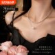 Double layer crushed silver pearl pendant necklace