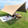 Camping canopy outdoor tent vinyl awning picnic rainproof heat insulation sun protection canopy folding hexagonal waterproof