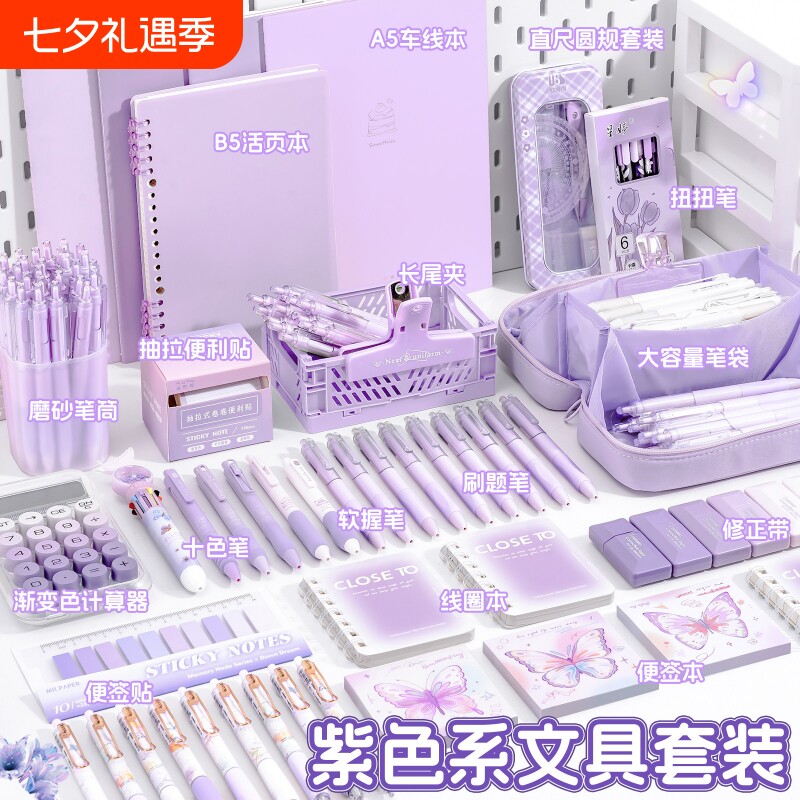 Purple Stationery Set Primary School Back-to-School Gift Pack
