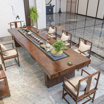 Chinese tea table and chair combination Kung Fu tea table table Zen tea table new Chinese furniture office home solid wood tea table