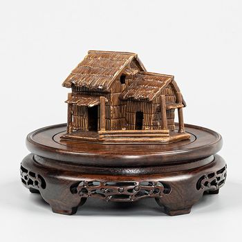 Black sandalwood vase base round solid wood flower bonsai wine jar teapot incense burner antique stationery z piece base holder