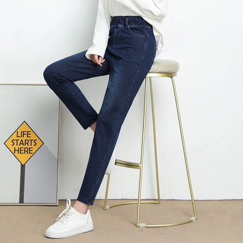 Джинсы, весенние приталенные штаны, эластичная талия, 2021 года, тренд сезона, оверсайз
