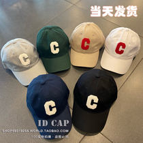 Cap men and women Summer C Labelled Duck Tongue Cap 2021 New Fashion Ins Tide Card C Letters Green Baseball Cap Soft Top