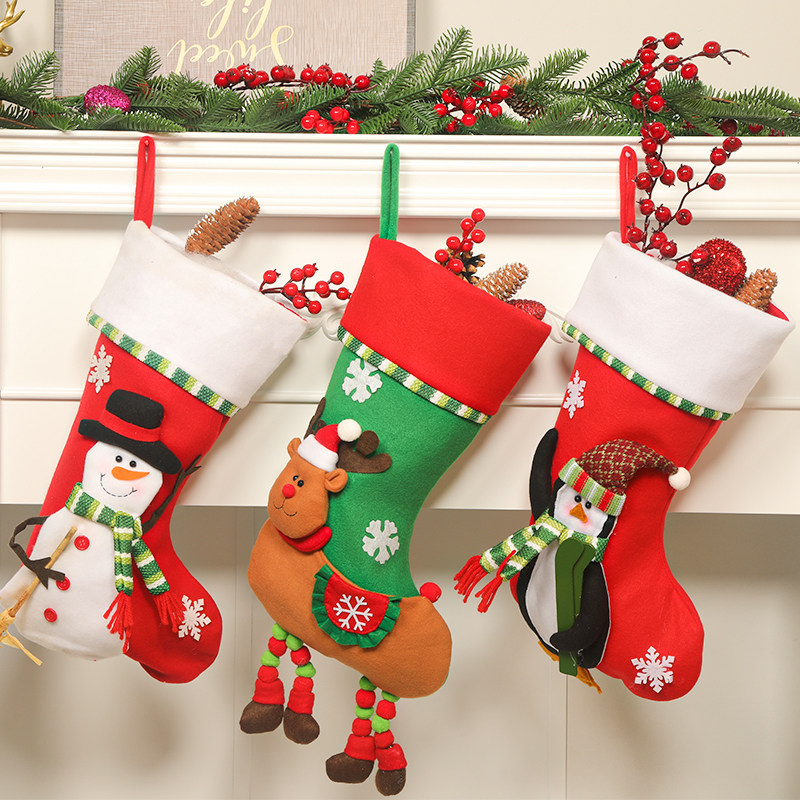 Christmas decorations Grand Snowflake Elderly Christmas Sox pendant Scene Placement Christmas Day Children's gift Candy Bag-Taobao