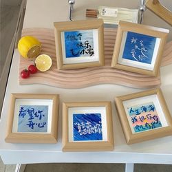 Small Photo Frame with Oil Painting Style, Graduation Gift, Tabletop Decoration, Birthday Gift for Best Friends, Three-Dimensional Bedroom Office Desk Small Ornament