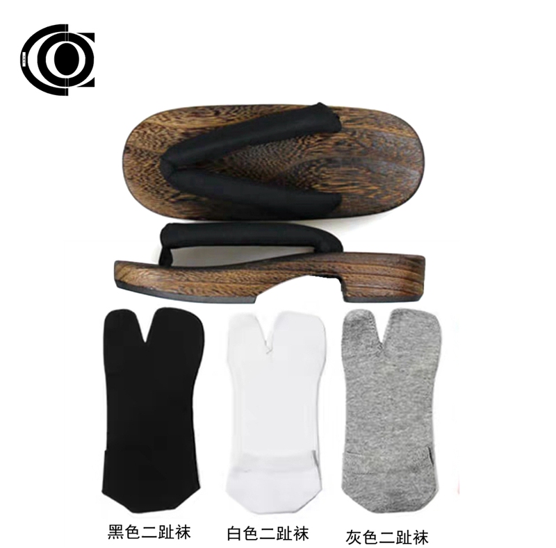 One Piece Men's and Women's Japanese-Style Cosplay Wooden Slippers, Japanese Kimono Shoes, Demon Slayer Cosplay Clogs, Two-Toe Socks