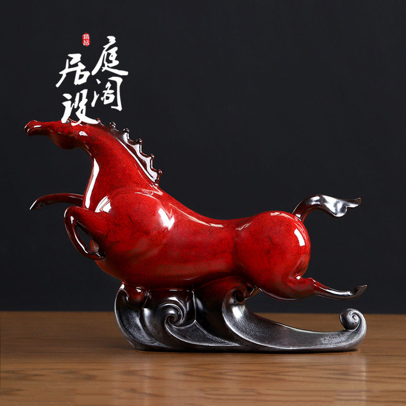 Rsemnia office Courtesy Desktop Wine Cabinet Tangma Decoration Horse Trekking Wave Sky Horse ceramic Horse Pendulum Ware
