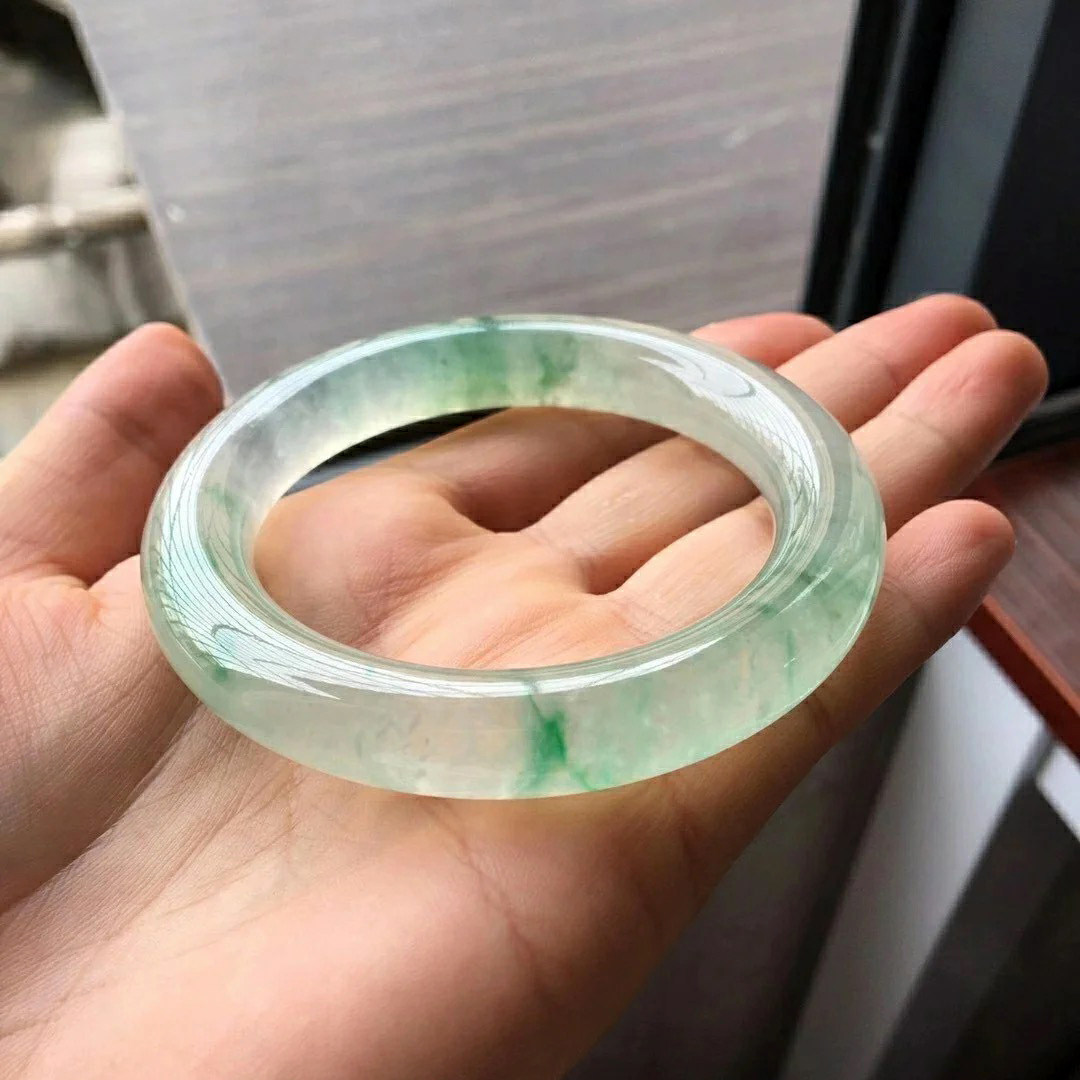 Myanmar Emerald Bracelet Raw Stone Mullet Ice Seed Blue Water Jade Bracelet Children Violet Natural Jade Processing Customised