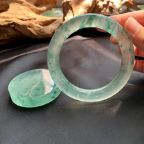 缅甸翡翠手镯原石冰糯种飘花玉手镯女款玉镯子天然贵妃镯定制