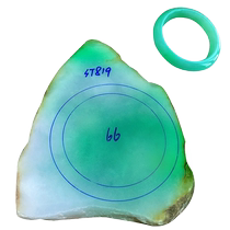 Jadeite original jade bracelet semi-bright material ice seed blue water yang green sheet material a high-end customization