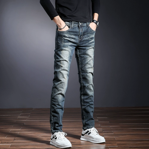 Ретро штаны, джинсы, европейский стиль, осенние, свободный прямой крой