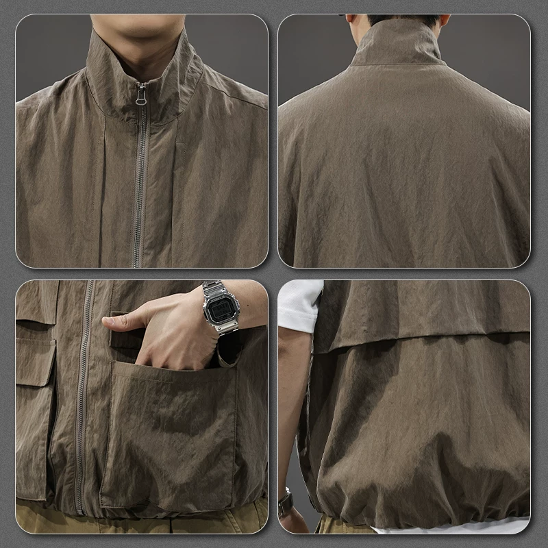 Retro spring thin vest for leisure, jacket, American style