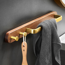 Solid Wood towel rack row Hook bathroom pendant light luxury toilet rack towel bar hanger non-perforated adhesive hook