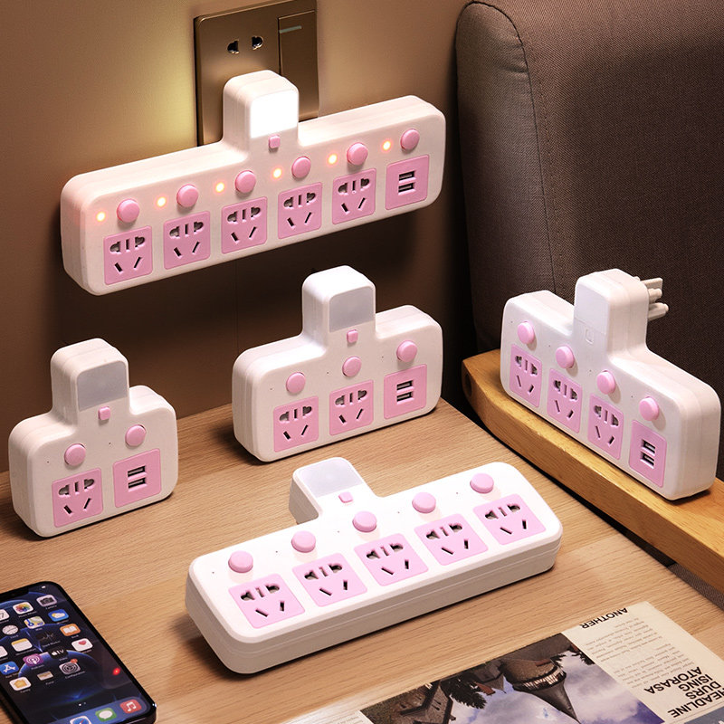 Uflash Socket Multifunction Socket Converter Power Plug Converter Extension Wire Face Plate Porous Wireless Interconnector