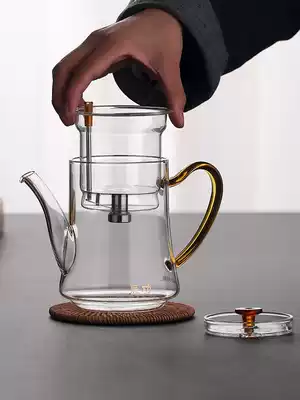 Elegant cup Teapot All-glass liner Tea water separation filter Teapot Tea maker Heat-resistant thickened black tea cup