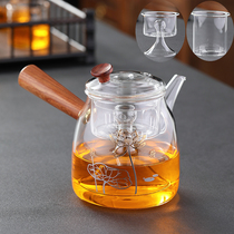 Boiling tea stove heat-resistant glass side handlemade home silent small electric pottery stove tea set set for boiled white tea