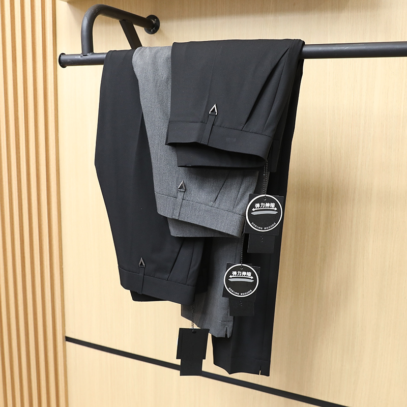 High-end line Imported custom fabric anti-wrinkle hanging Spring and summer men's new high-end cropped casual pants and trousers