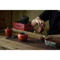 Jingdezhen City Miyun Fasting Ceramic Pint Cup Coral Red Small Tea Cup Ancient Glazed Foot Mud Tea Drinking Cup