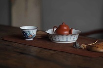 Jingdezhen Myanyun Saiqing Flower Poetry Sunflower Mouth Petal Tattooed Pot tray Dry Foam Pot bearing Tea Road Accessories Dry Foam Table