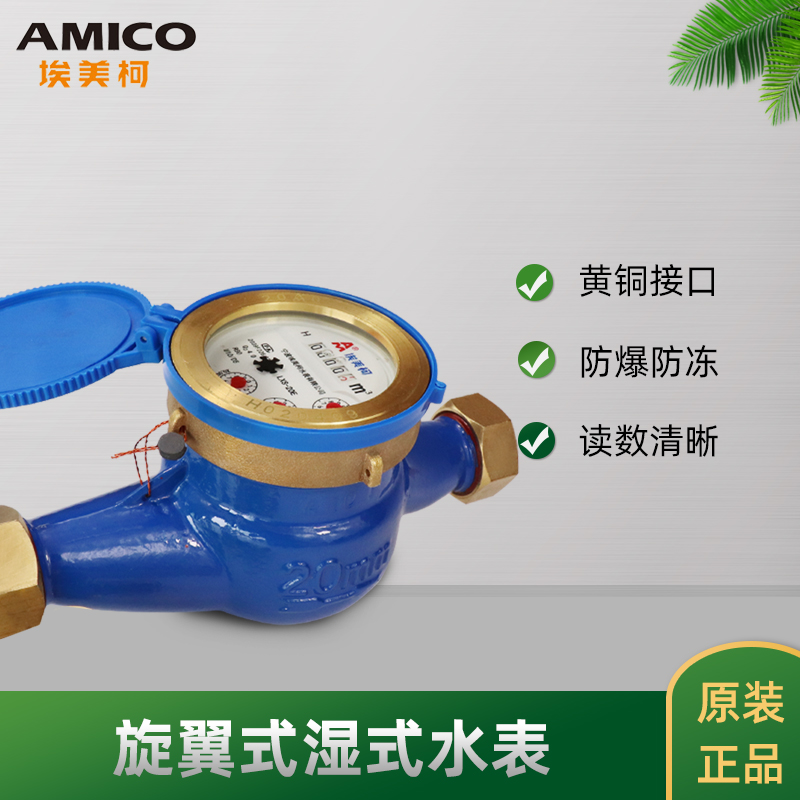 Ningbo Aimeike 099 iron shell household rotary-wing wet cold water meter digital liquid-sealed copper fittings leak-proof DN50