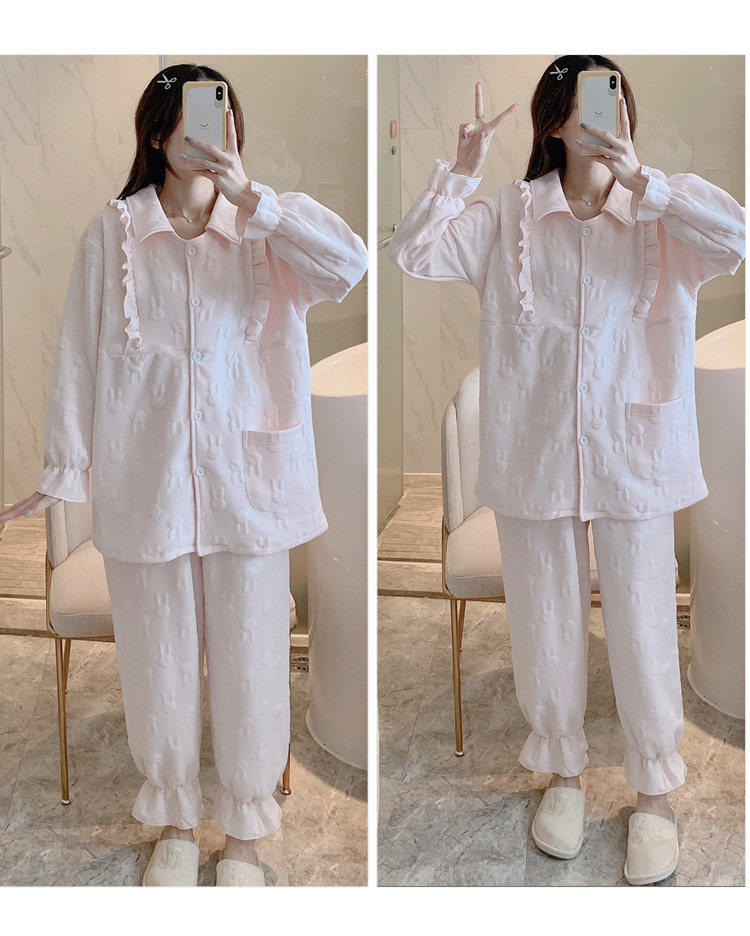 月子服孕妇睡衣春秋夹棉哺乳喂奶怀孕期冬纯棉保暖住出院家居服详情53