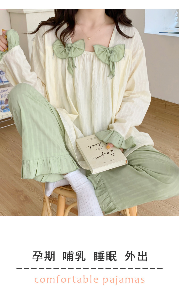加肥加大码月子服薄款纯棉产后孕妇睡衣哺乳衣透气吸汗棉纱水洗棉详情17