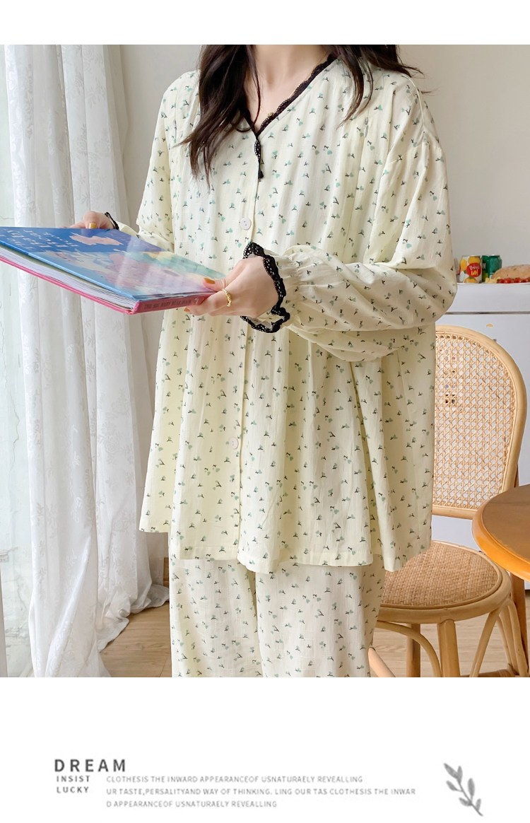 加肥加大码月子服薄款纯棉产后孕妇睡衣哺乳衣透气吸汗棉纱水洗棉详情15