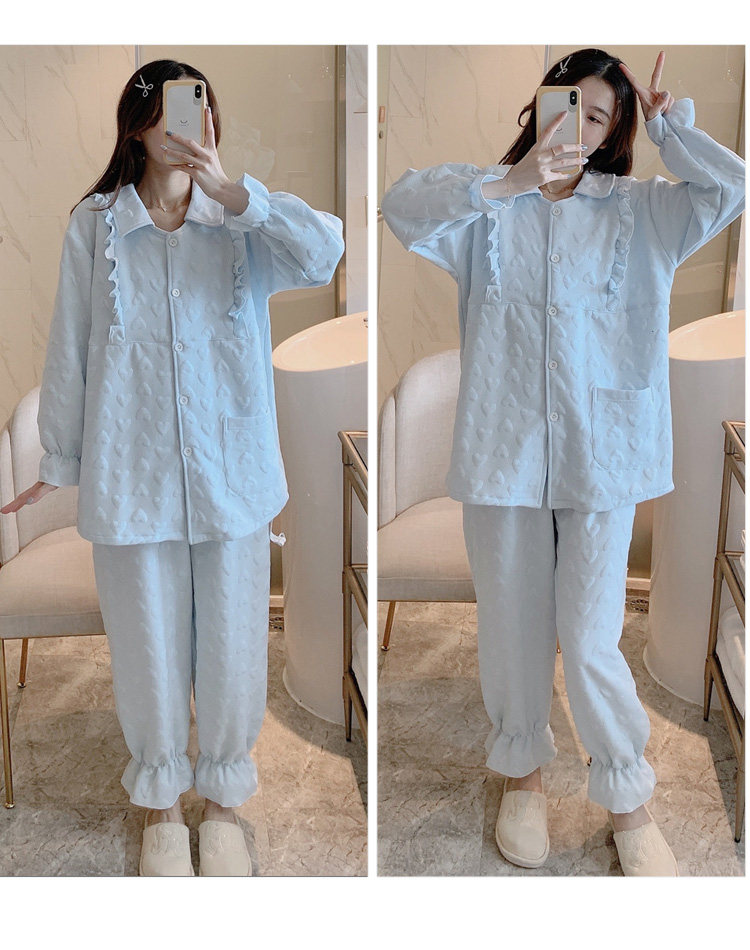 月子服孕妇睡衣春秋夹棉哺乳喂奶怀孕期冬纯棉保暖住出院家居服详情54