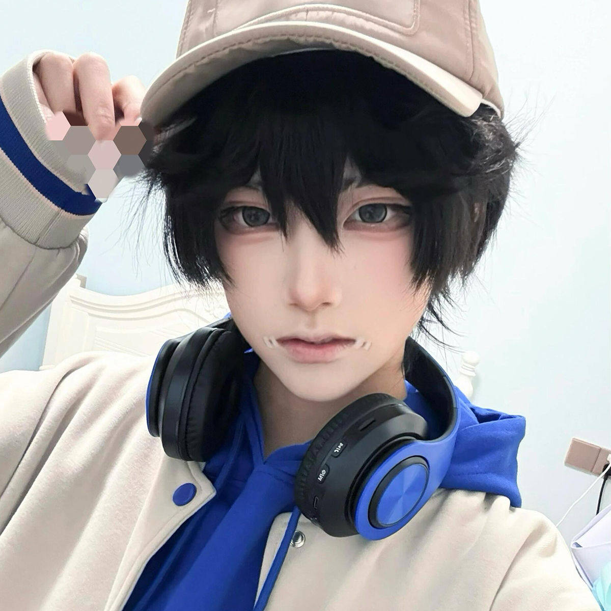 第五人格佣兵电竞皮cos假毛oph奈布萨贝达仿真头皮碎盖短直发头套,出圈神器还是智商税?本格蕾丝亲测测评!_COSPLAY配件_淘宝游戏网