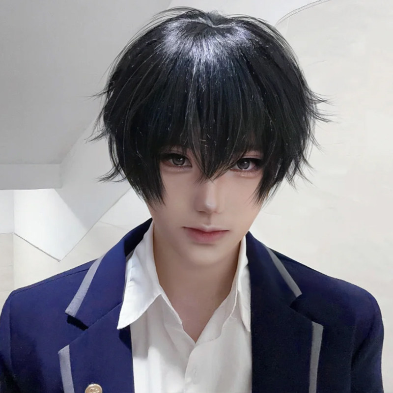 许则cos假发男 欲言难止短毛帅气少年陆赫扬仿真头皮头套_COSPLAY配件_淘宝游戏网