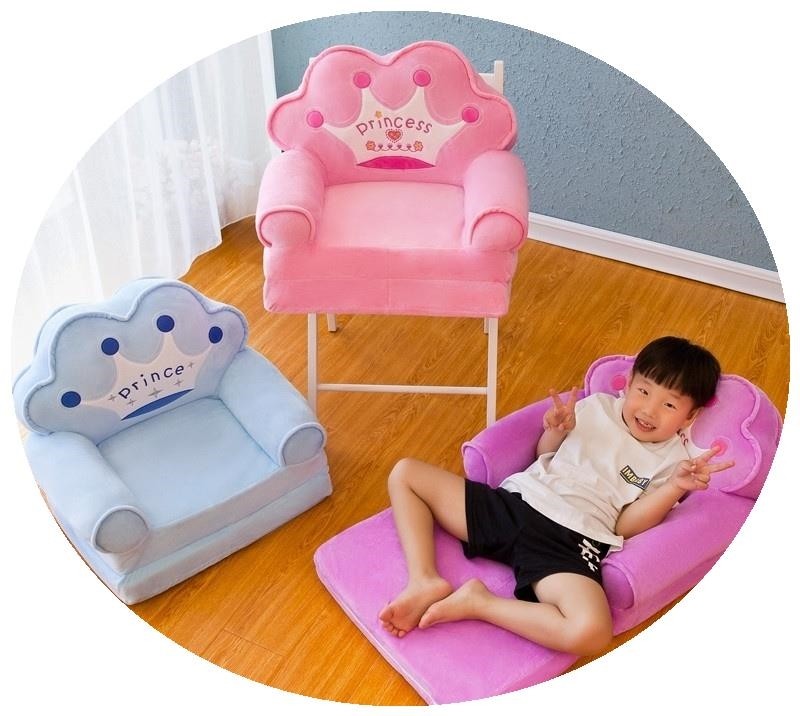 Children triple folding cartoon sofa sofa bed baby seat toddler sofa seat cute cartoon girl can be detached wash-Taobao