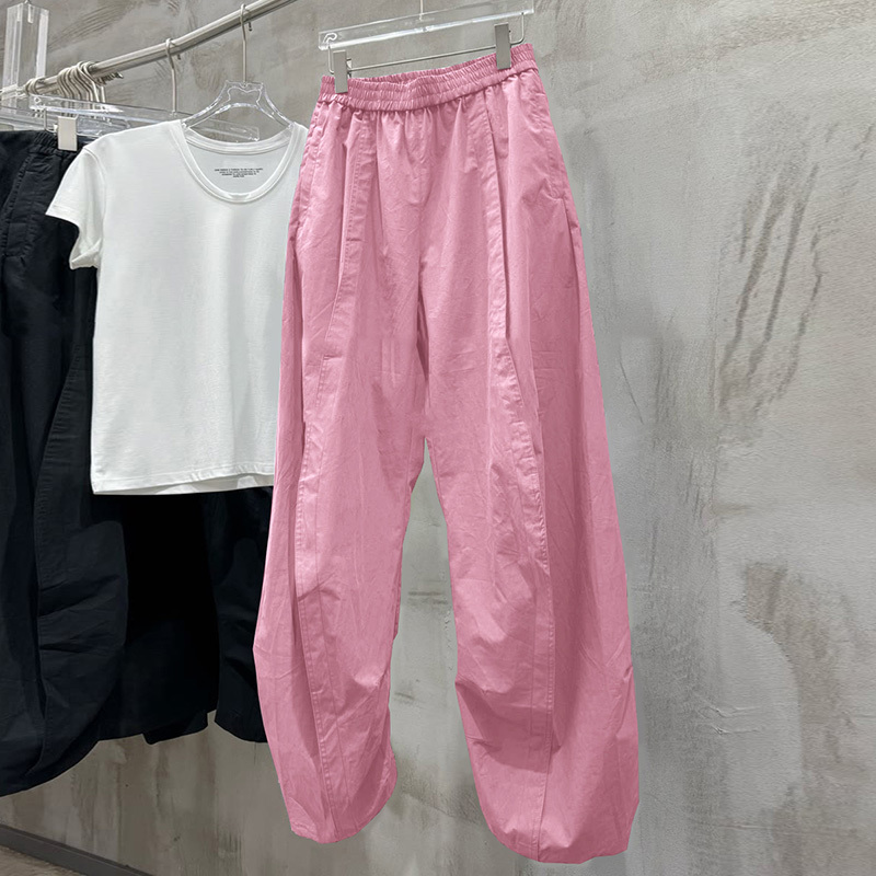 2024 Summer New Style Curved Hem Sweatpants with Tapered Legs, Trendy Pink Ladylike Sports Casual Pants for Women 2024 Summer New Style Curved Hem Sweatpants with Tapered Legs, Trendy Pink Ladylike Sports Casual Pants for Women