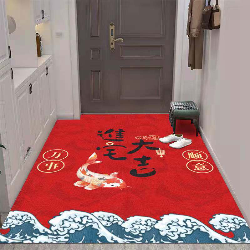 New Year's door mat Tiger Year festive door entry door entry porch floor mat red powder room bathroom non-slip custom