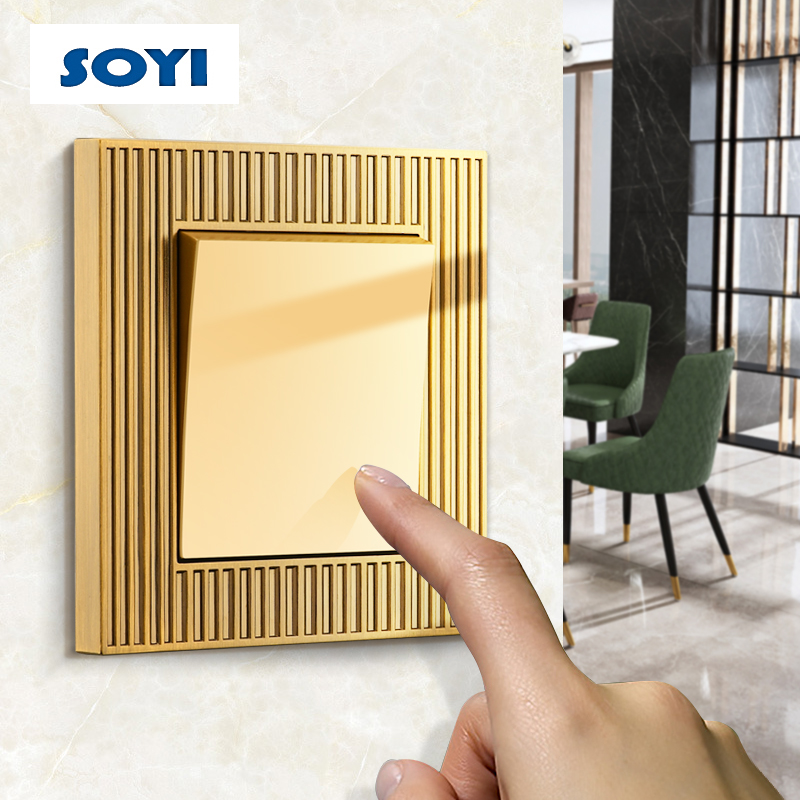soyi retro switch socket panel American golden antique 86 Type 23 inserts with usb porous home power