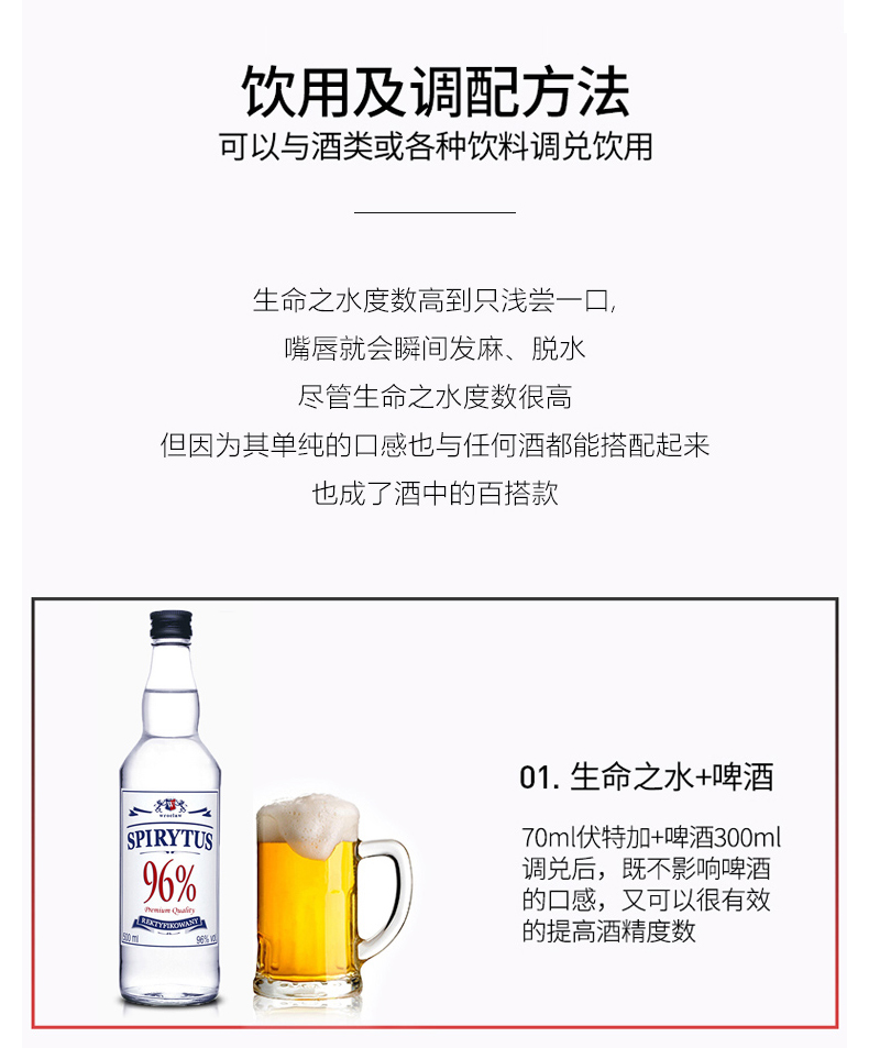 世界上最烈的酒 波兰 生命之水 96度伏特加 500ml 图3