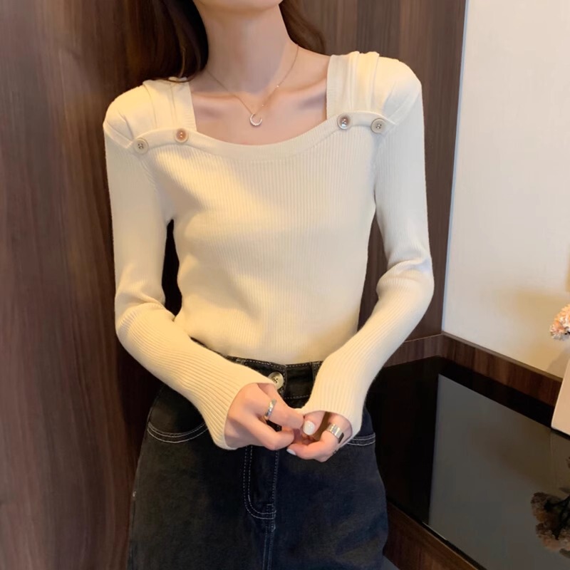 Women's Base Layer Sweater for Autumn and Winter 2026, New Slim-Fit Inner Wear with a High-End Feel, Stylish Square-Neck Knit Sweater Top Women's Base Layer Sweater for Autumn and Winter 2026, New Slim-Fit Inner Wear with a High-End Feel, Stylish Square-Neck Knit Sweater Top