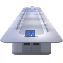 Brief Modern Round Conference Monitoring Room Dispatch Bench Command Center Console Lifter Intelligent Aperitized Bar Conference Table Large Baking Varnish Lifting Screen Display Training Table Operating Table