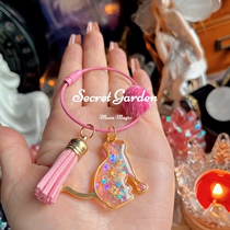 Cat original handmade ins high-value ladies gift pendant jewelry epoxy finished key chain