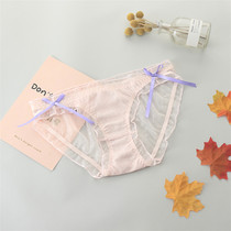  Sexy panties lace temptation thin antibacterial cotton crotch ladies briefs breathable comfortable and sweet perspective Japanese