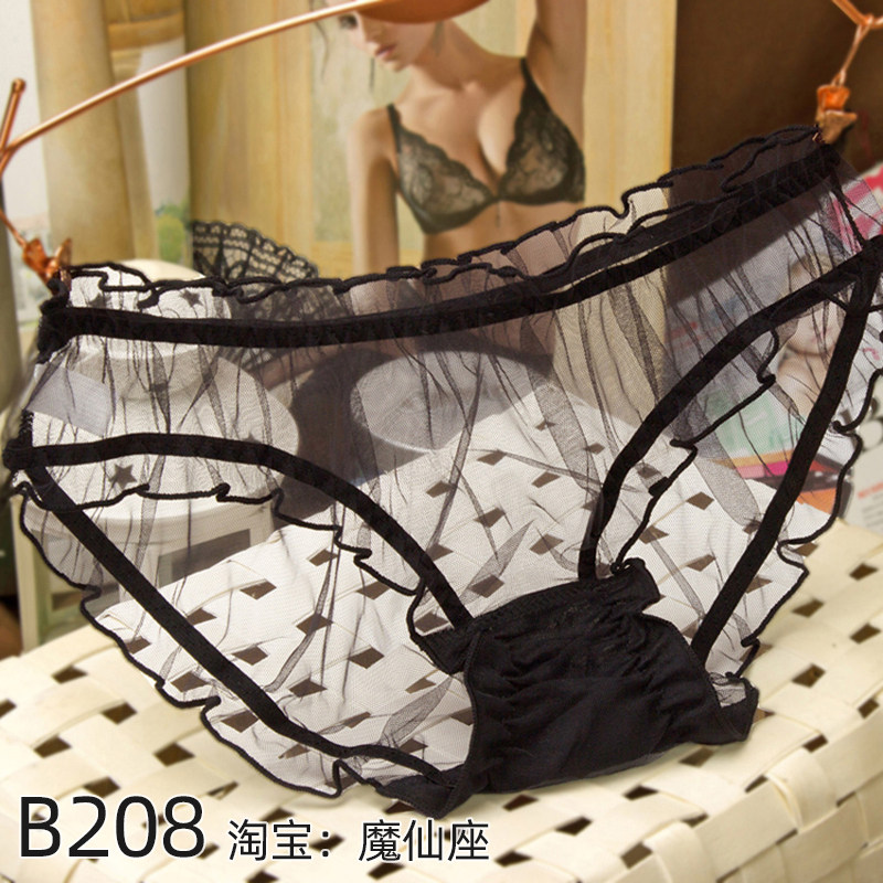 B208 See-through panties sexy women's sex temptation sexy hot full transparent passion mesh briefs head