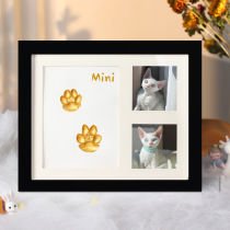 Fingerprint making pet print clay photo frame paw print commemorative cat paw print dog footprint collection clay photo frame