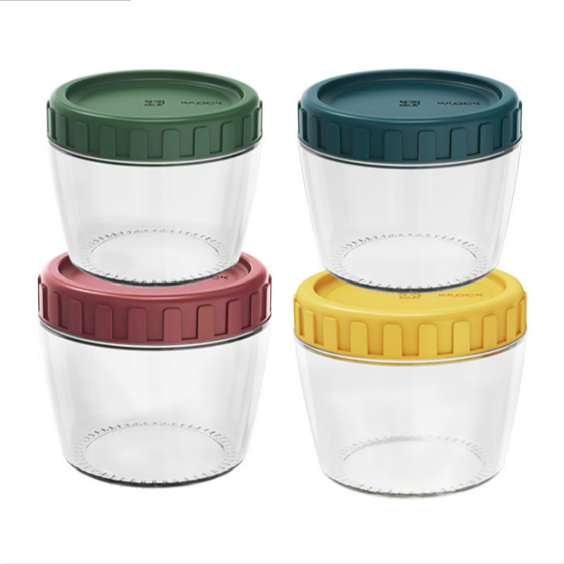 Box with small dish with lid pickle cartridge lid small mini-sealed jar glass portable snacks Split Bottle-Taobao