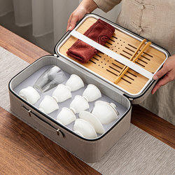 Dehua White Porcelain Kung Fu Tea Set Suit For Home Meeting Minimalist Ceramic Cover Bowl Tea Cup Teapot Travel Portable Storage